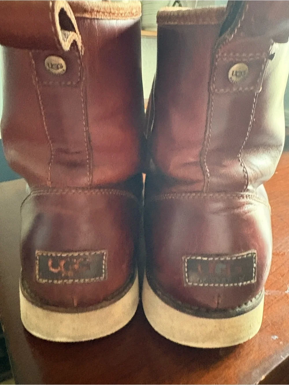 UGG Hannen TL Mens 11Waterproof Leather Shearling Winter Boots Cordovan Wool